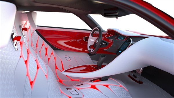 Renault DEZIR concept - interior view with cabin and front seats